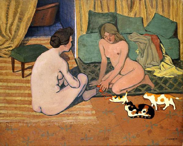 Felix Vallotton Femmes nues aux chats France oil painting art